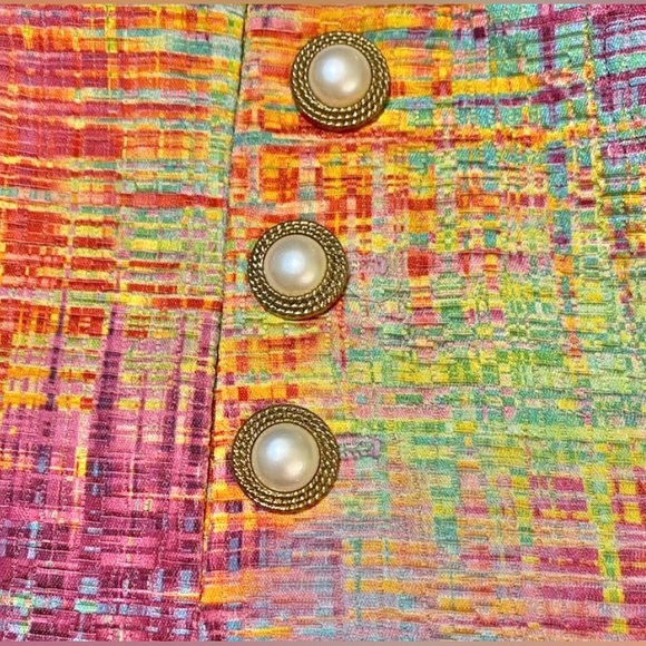 Whitney Eve Vintage high waist Multi-Color Dress Shorts Hot Pants Size 6 🧡🩷💜 - Picture 4 of 5